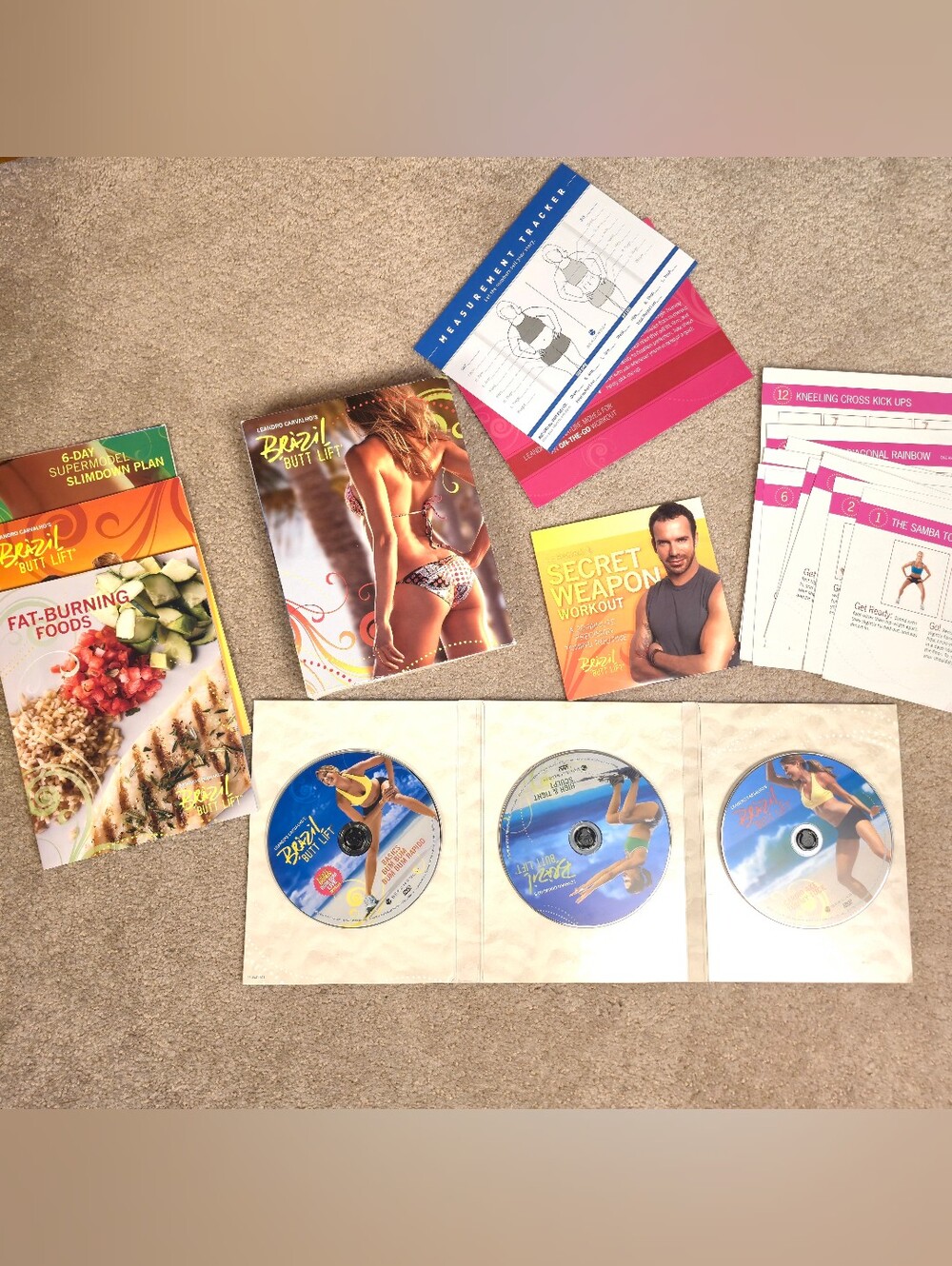 Beachbody Brazil Butt Lift Leandro Carvalho 3 DVD Workout Set Guides Nutrition